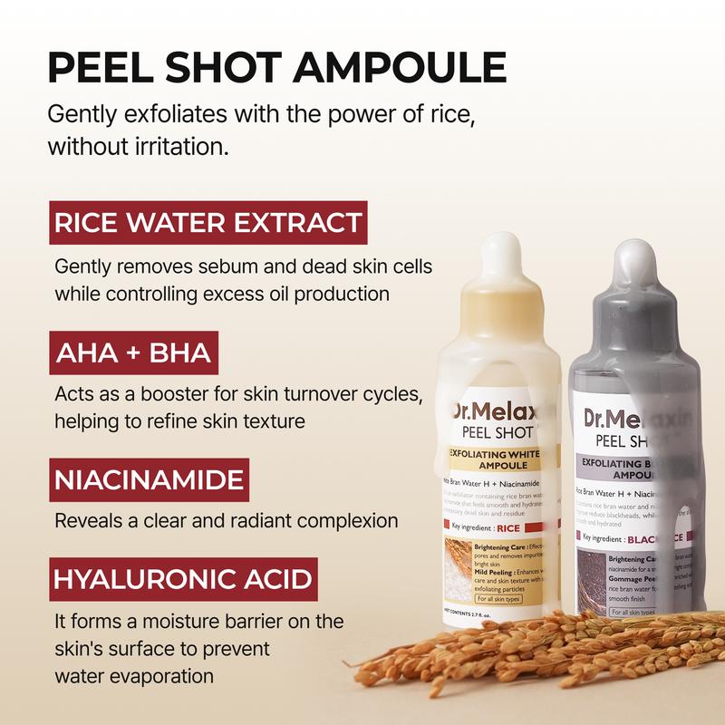 Body & Face Peel Shot Duo - Rice Peel Glow Ampoule & Kojic Acid Turmeric Spray
